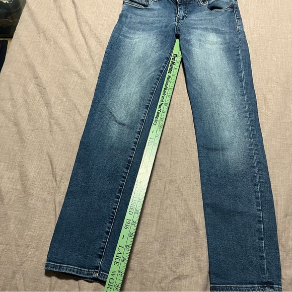 Kut from the Kloth Blue Straight Leg Jeans Size 4 Relaxed Boyfriend Distressed - Picture 3 of 8